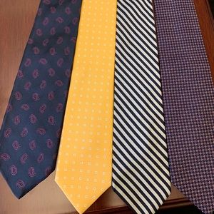 4 BROOKS BROTHERS All Silk Ties Made in USA